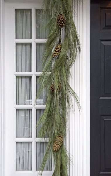 Flocked Pine Cones with Wire