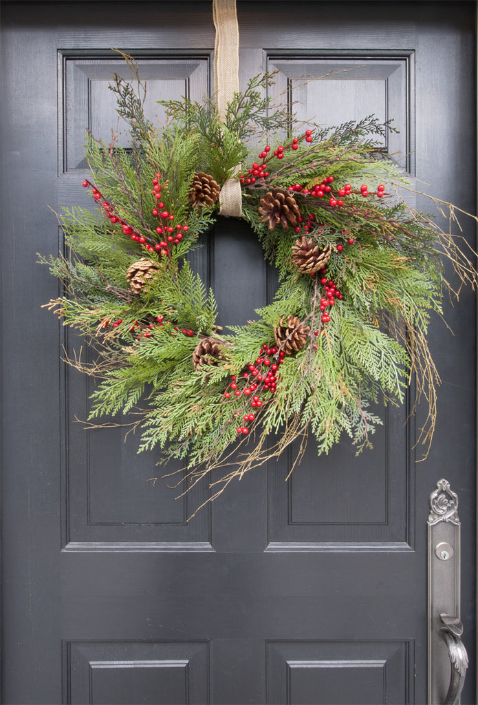 24" Cedar & Berry Wreath