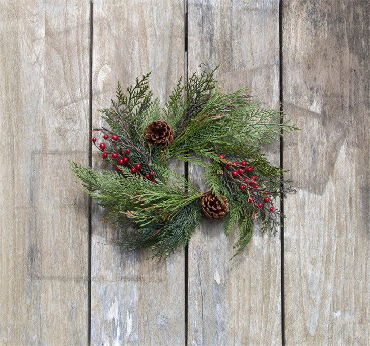 4" Cedar & Berry Candle Ring Outdoor