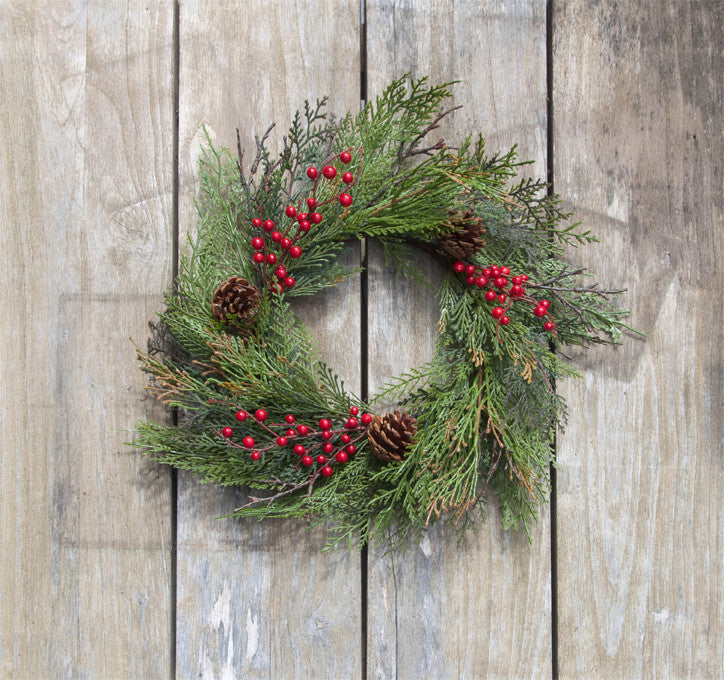 6" Cedar & Berry Candle Ring Outdoor